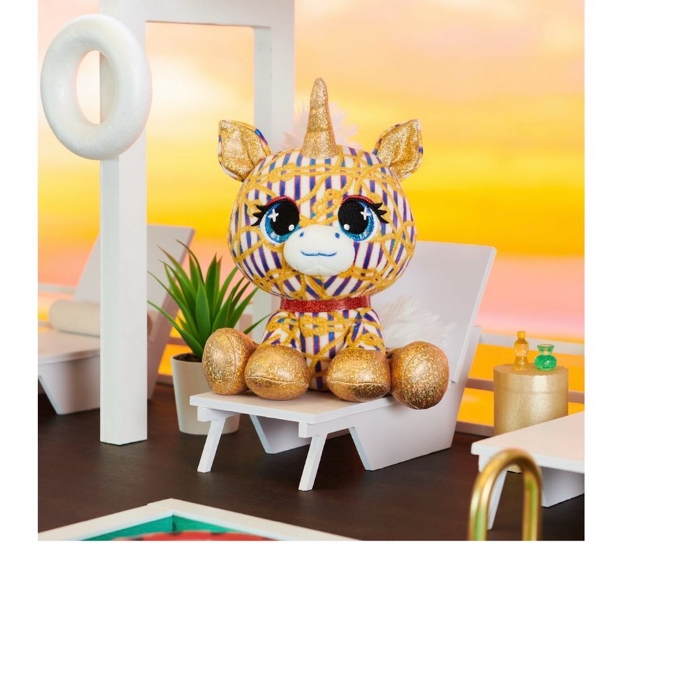 Gold P.Lushes Pets, Natalie Von Corn, Unicorn Stuffed Animal 6”. NEW